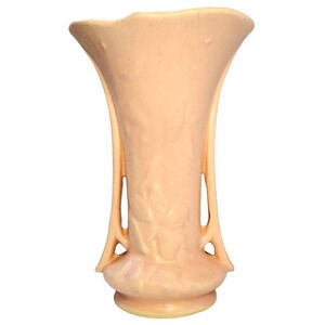 Vintage Nelson McCoy Pink Art Nouveau Handled Vase Cottage, American‎ Pottery